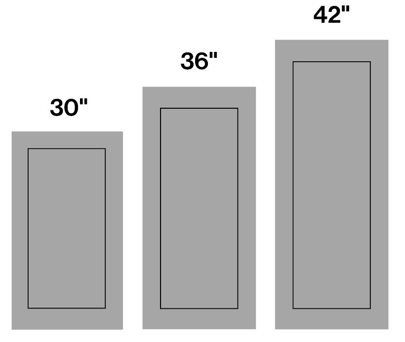 Cabinet demission's for width and height.