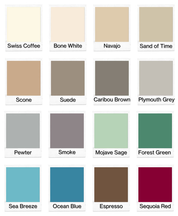 Paint swatches of different bright colors.