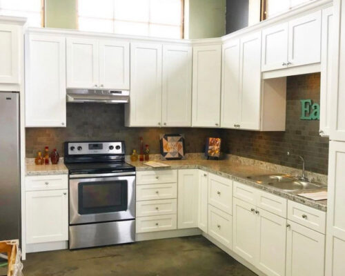 Fully remodeled kitchen for store sample viewing.