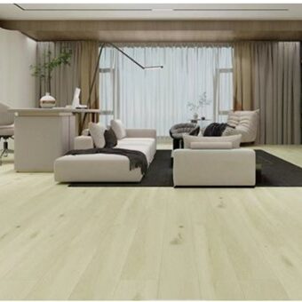 Off white colored flooring called Burly.